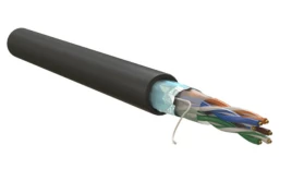 Кабель информационный F/UTP категория 5е 4х2х24AWG(0,50мм) 305м (медь) PE OUTDOOR solid черный WRLine