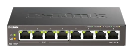 Коммутатор/ PoE-коммутатор, 8x1000Base-T (4x1000Base-T PoE), PoE-бюджет 60 Вт, корпус металл