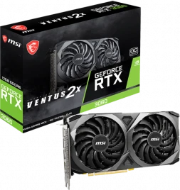 Видеокарта/ VGA MSI NVIDIA GeForce RTX 3060 VENTUS 2X 12G OC 12GB, GDDR6/192-bit, PCIe 4.0, 1xHDMI 2.1, 3xDP, 2.5-slot