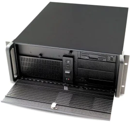 Серверный корпус/ RMC-4S, 4U with fans, steel door, full height 7 slot rear panel, USB 3.0, w/o power supply, black