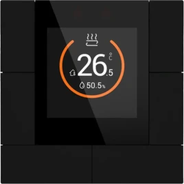 Donel Многофункциональный термостат KNX, 55 мм цв. ЖК-экран , 2 интерфейса, Цвет: чёрный, Cерия DKNX