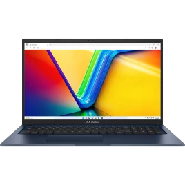 Ноутбук/ ASUS X1704VA-AU984 17.3"(1920x1080 (матовый) IPS)/Intel Core 3 100U(1.2Ghz)/16384Mb/512PCISSDGb/noDVD/Int:Shared/Cam/BT/WiFi/50WHr/war 1y/2.1kg/Quiet Blue/DOS