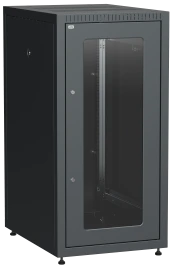 ITK LINEA E 18U 600х800мм стекл. пер. дв. задн. метал. чер.