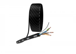 Кабель информационный U/UTP категория 5е 4x2x24AWG(0,50мм) 305м (медь) PE OUTDOOR + ТРОС*1,6 solid черный ЭРА