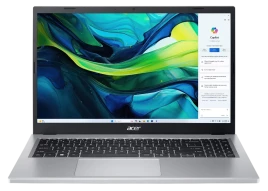 Ноутбук/ ACER Aspire Go AG15-21PT-R5GQ  15.6"(1920x1080 (матовый) IPS)/Touch/AMD Ryzen 5 7520U(2.8Ghz)/8192Mb/512PCISSDGb/noDVD/Int:UMA/Cam/BT/WiFi/50WHr/war 1y/1.8kg/Silver/Win11Home