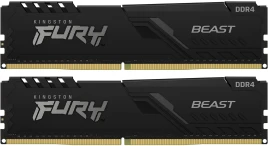 Память оперативная/ Kingston 16GB 3200MT/s DDR4 CL16 DIMM (Kit of 2) FURY Beast Black
