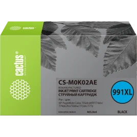 -/ Картридж струйный Cactus CS-M0K02AE 991XL черный (465мл) для HP PageWide755dn;MFP774dn/779dn;Pro750d