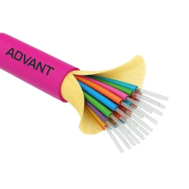 Волоконно-оптический кабель ADVANT ADVOM4-FO24-UV-LM, тип волокна MM 50/125 (OM4), количество волокон: 24, среда использования: Внутренняя/Внешняя, внешняя оболочка: LSZH, цвет: Маджента. Внешний диаметр: 8,5