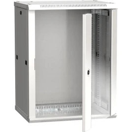 19" настенный шкаф 12U 600x450, стекл. передняя дверь, серый (плоск. упак)