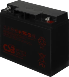 Батарея CSB серия GP, GP12170 B3, напряжение 12В, емкость 17Ач (разряд 20 часов), макс. ток разряда (5 сек.) 230А, ток короткого замыкания 532А, макс. ток заряда 5.1A, свинцово-кислотная типа AGM, клеммы В3, под гайку и болт М6, ДxШxВ 181x76.2x167мм., вес