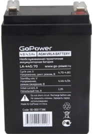 Аккумулятор свинцово-кислотный GoPower LA-445/70 4V 4.5Ah