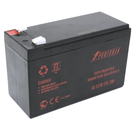 Батарея POWERMAN Battery CA1270, напряжение 12В, емкость 7Ач,макс. ток разряда 105А, макс. ток заряда 2.1А, свинцово-кислотная типа AGM, тип клемм F2, Д/Ш/В 151/65/94, 2.2 кг./ Battery POWERMAN Battery CA1270, voltage 12V, capacity 7Ah, max. discharge cur