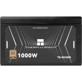 Блок питания 1000W/ Power Supply Thermalright, 1000W 80+ Gold (ATX, 3.1, PCIe 5.1, Full modular, 1x24(20+4)pin 600mm, 2xCPU 8(4+4)pin 650mm, 3xPCIe*2 8(6+2)pin 650+150mm, 1x12V-2x6, 7xSATA, 6xMOLEX4pin, Active, 120x120mm, 150x140x85mm, APFC, black)