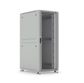 Шкаф напольный телекоммуникационный 19", 32U, 1610x600x1000мм, дверь стеклянная, съёмные боковые панели, в комплекте щеточный ввод, комплект заземления, нагрузка до 1250 кг. Цвет: серый