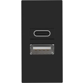 Donel USB зарядное устройство, 2.1A, Type A + C, 1 мод., черн. (22.5х45мм)