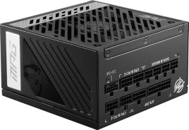 Блок питания ПК/ Power Supply MSI MAG A1250GL PCIE5, 1250W 80+ Gold (ATX, 3.1, PCIe 5.1, Full modular, 1x24(20+4)pin, 2xCPU 8(4+4)pin, 4xPCIe*2 8(6+2)pin, 1x12V-2x6, 15xSATA3, 4xMOLEX4pin, Active, 135x135mm, 150x150x86mm, APFC, black)
