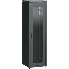 Шкаф сетевой 19" LINEA N 38U 600х800 мм стеклянная передняя дверь, задняя металлическая черный