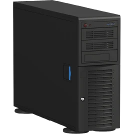 Серверный корпус/ 4U/Tower Workstation, Mini ITX, Micro ATX, ATX, E ATX MB support, 8xFHFL exp slot (4 double-width GPU),  8x3.5''HS SATA/SAS, 12Gb/s BP, 3x5.25" Bays, 4x80mm (Middle) + 1x92mm (Rear)+2x80mm (Outer) PWM Fans, 1200Wt Single P