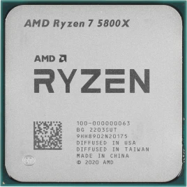 Процессор/ CPU AM4 AMD Ryzen 7 5800X (Vermeer, 8C/16T, 3.8/4.7GHz, 32MB, 105W) OEM
