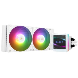 Водяное охлаждение для процессора/ Water Cooling System Thermalright Grand Vision 240 (240mm, LED, White, ARGB/ Fans: 2x120mm, 80.45CFM, 29.4dBA, 2150RPM/ Pump height 72.5mm, 6400RPM, Rad thickness 27mm/ S: 1700, 1200, 1851, 115X, 2011, 2066, AM5, AM4)