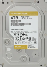 Жесткий диск WD SATA-III 4TB WD4004FRYZ Server Gold 512E (7200rpm) 256Mb 3.5" [WD4004FRYZ]