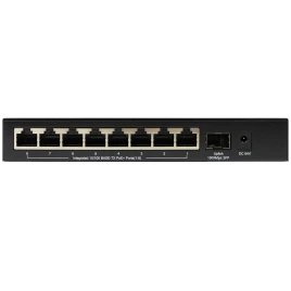 Коммутатор/ Unmanaged Switch 8x100Base-TX PoE, 1x1000Base-X SFP, PoE Budget 80W, metal case