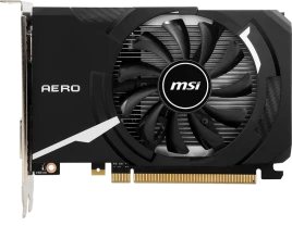 Видеокарта/ VGA MSI NVIDIA GeForce GT 1030 AERO ITX 4GD4 OC 4GB, DDR4/64-bit, PCIe 3.0, 1xHDMI 2.0, 1xDVI-D, 2-slot