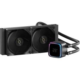 Система жидкостного охлаждения/ Water Cooling System Ocypus Iota L24 BK (280W, 240mm, LED temp, Black, ARGB Pump, Fans: 2x120mm, 77CFM, 2000RPM/ Pump height 65mm, 27dBA, 3100RPM, Rad thickness 27mm/ S: 1851, 1700, 1200, 115X, AM5, AM4)