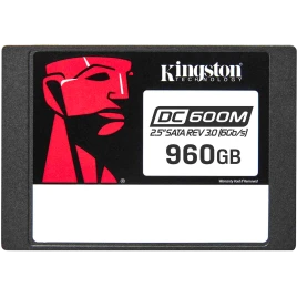 Твердотельный накопитель/ Kingston SSD DC600M, 960GB, 2.5" 7mm, SATA3, 3D TLC, R/W 560/530MB/s, IOPs 94 000/65 000, TBW 1752, DWPD 1 (12 мес)