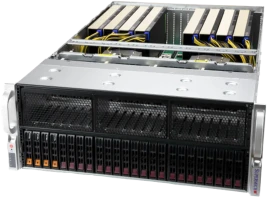 Платформа для сервера/ Supermicro SuperServer AS-4125GS-TNRT 4U (2x Socket SP5 up 400W, 24x DDR5 4800, 2x 2.5" SAS/SATA3 + 4x NVMe 2.5" Hot-Swap, 9x PCI-E x16, 8x GPU, 2x 10GbE, R2000W 2+2, IPMI)