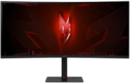 Монитор/ ACER XV345CURV3bmiphuzx 34'', ZeroFrame, Curved 1000R Black, 21:9, VA, 3440x1440, 1 / 0,5ms, 300cd, 180Hz, 1xHDMI(2.0) + 1xDP(1.4) + 1xType-C(65W) + Audio out + USB 2.0x2+USB-B(2up 2down), Speakers 3Wx2, FreeSync Premium, HDR 10, H.Adj.