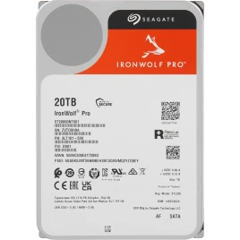 Жесткий диск/ HDD Seagate SATA 20Tb IronWolf Pro NAS 6Gb/s 7200 256Mb 1 year warranty (replacement WD201KFGX, WD202KFGX)