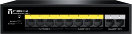 Коммутатор/ Неуправляемый PoE коммутатор Fast Ethernet, 8 портов 100 Мбит/с PoE+, 2 Uplink порта 100 Мбит/с RJ45, БП 65 Вт