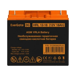 Батарея аккумуляторная Exegate HRL 12-18