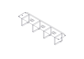 Horizontal Cable Organizer Uniprom Series, 2U, Steel Rings