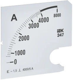 Шкала смен. для амперметра Э47 4000/5А-1,5 96х96мм IEK