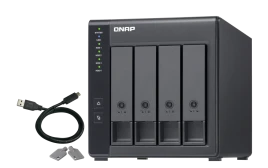 Полка расширения сетевого хранилища без дисков/ channel QNAP DAS TR-004 4 Bay 2.5/3.5 SATA  Type-C USB 3.1 Gen 1 (5 Gb/s ) Direct Attached Storage with Hardware RAID