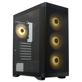Корпус без блока питания/ Case HSPD M520, Mesh Mid Tower, Black, slide TG, 0.45 SPCC, 4x120mm ARGB (M11-120) ATX, mATX, mITX 160/330/184mm 2x2.5", -, 7xPCI 2xUSB-A 3.0, 1xUSB-A 1.0 390x200x449mm