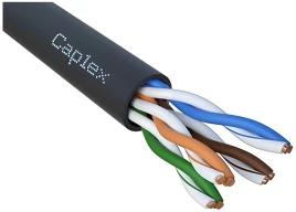 Кабель Caplex Cat5e 4 пары UTP PE (внешний), чёрный, коробка 305 м