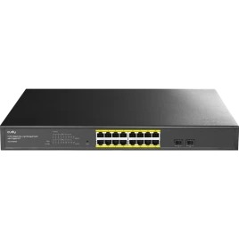 Коммутатор/ 16-Port 10/100/1000M PoE+ Switch 200W, 16-Port 10/100/1000M PoE+ ports, 802.3at/af, 2-1000 BASE-X SFP Slot, Local Management via Web GUI, support STP/RSTP, 802.1ab LLDP, Loop Detection, QoS, VLAN, SNMP, IGMP Snooping, DHCP Snooping, Port Mirro