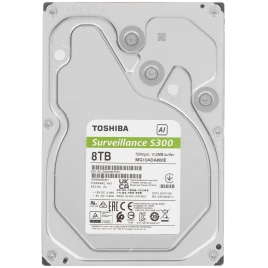 Жесткий диск/ HDD Toshiba SATA3 8Tb S300 AI Surveillance (CMR) 7200  512Mb 1 year warranty (replacement WD85PURZ, ST8000VX009)