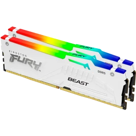 Память оперативная/ Kingston 32GB 5600MT/s DDR5 CL36 DIMM (Kit of 2) FURY Beast White RGB EXPO