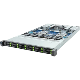 Серверная платформа/ Gigabyte R183-P92 with 2*A128-34X, 1U, 2x LGA 5964, 32x DDR5 5200/4400, 12 x 2.5" Gen5 NVMe/SATA/SAS-4* (need raid/hba) + 1 int x M.2 (22110), 2 x 1Gb/s LAN (ntel I350-AM2) + 1 x 10/100/1000 Mbps Man LAN, 1+1 2000W