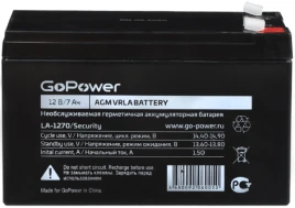 Аккумулятор свинцово-кислотный GoPower LA-1270/security 12V 7Ah клеммы T2/ F2 (1/5)