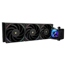 Система жидкостного охлаждения/ Water Cooling System Thermalright Elite Vision 360 (360mm, LED, Black, ARGB/ Fans: 3x120mm, 69CFM, 27dBA, 2150RPM/ Pump height 63mm, Rad thickness 27mm/ S: 1700, 1200, 1851, 115X, 2011, 2066, AM5, AM4)