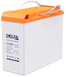 Батарея DELTA серия FT-M, FT 12-50 М, напряжение 12В, емкость 50Ач (разряд 10 часов),  макс. ток разряда (5 сек.) 500А, макс. ток заряда 15А, свинцово-кислотная типа AGM, клеммы под болт М6, ДxШxВ 277х106х222мм., вес 17кг., срок службы 10-12 лет./ Battery