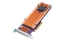 Плата расширения/ QNAP QM2-4P-384 Quad M.2 PCIe NVMe SSD expansion card; supports up to four M.2 2280 formfactor M.2 PCIe (Gen3 x4) SSDs; PCIe Gen3 x8 host interface; Low-profile bracket pre-loaded, Low-profile flat and Full-height are bundled