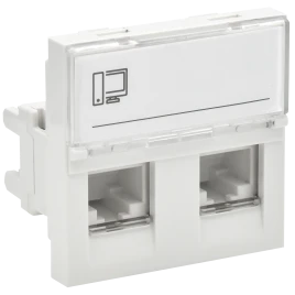 PRIMER РКИ-22-00-П-6 Розетка RJ45 кат.6 (2м/2вх) бел. IEK