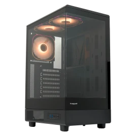 Корпус без блока питания/ Case HSPD F510, Panoramic Mid Tower, Black, TG, 0.5 SPCC, 3x120mm ARGB (Orbis F1) ATX, mATX, mITX 180/280/160mm 1x2.5", 1x3.5", 7xPCI 2xUSB-A 3.0 356x218x467mm