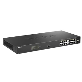 Коммутатор/ DGS-1018P Конфигурируемый PoE-коммутатор, 16х1000Base-T PoE, 2x1000Base-X SFP, PoE-бюджет 240 Вт, DIP-переключатель, корпус металл